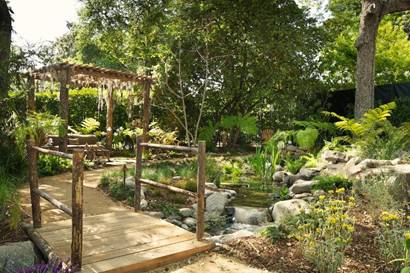 Showcase bridge and pond